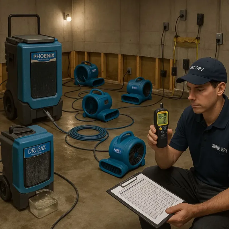 Structural Drying and Dehumidification process in Aurora, MO